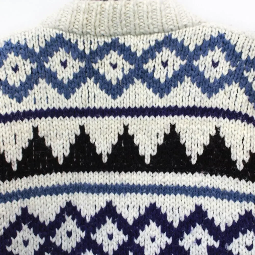 Rey Wear Vintage 100% Wool Fishermen Chunky Knit Pullover Sweater One Size